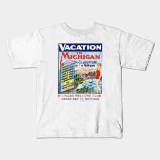 1920s Vacation in Michigan Kids T-Shirt